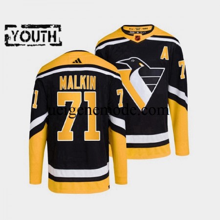 Kinder Pittsburgh Penguins Eishockey Trikot Evgeni Malkin 71 Adidas 2022-2023 Reverse Retro Schwarz Authentic